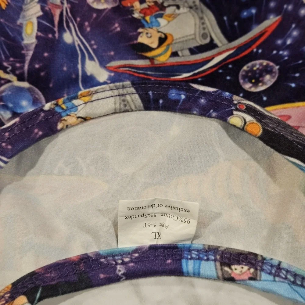 Girls Purple Boutique Milk Silk Dress Size 5/6  Amusement Park Character Print‎